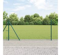 vidaXL Pali di Recinzione con Piastra di Base 26 pz Ø32mm 90cm Acciaio Zincato