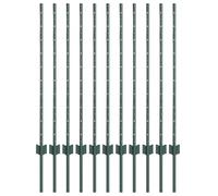 vidaXL Zaunpfosten 11 Stück U-Kanal Grün 100 cm Stahl