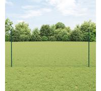 vidaXL Set di recinzione metallica esagonale verde | Barriera esterna resistente ai raggi UV Include 1 rotolo e più pali design durevole per recinzioni proprietà facile da montare