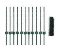 vidaXL Pali per Recinzione 11 Pezzi U-Channel Verde 60 cm Acciaio, Recinzione Esagonale Verde 0,6x25 m Acciaio