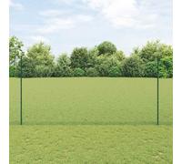 vidaXL Pali per Recinzione 11 pz U-Channel Verde 160 cm Acciaio