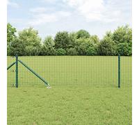 vidaXL Pali per Recinzione 13 pcs Verde Ø32mm 100 cm Acciaio zincato