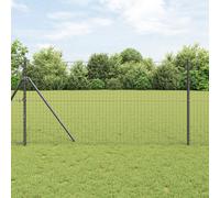 vidaXL 13 pali per recinzione in acciaio zincato, diametro 32 mm, 190 cm, colore: grigio