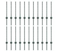 vidaXL Pali da Recinzione 22 PCS U-Channel Verde 100 cm Acciaio