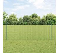 vidaXL Pali per recinzione in argento 44 pcs Verde 100 x 1.4 m Metallo