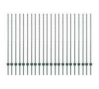 vidaXL Pali di recinzione 22 pezzi U-Channel verdi 180 cm in acciaio