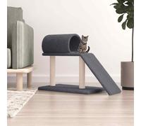 vidaXL Pali Tiragraffi Gatti Tunnel e Scaletta Grigio Scuro 55,5 cm