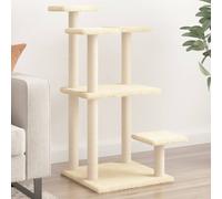 vidaXL Pali Tiragraffi per Gatti con Piattaforme Crema 98,5 cm