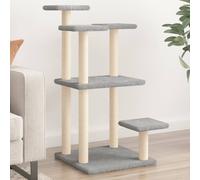 vidaXL Pali Tiragraffi per Gatti con Piattaforme Grigio Chiaro 98,5 cm