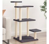 vidaXL Pali Tiragraffi per Gatti con Piattaforme Grigio Scuro 98,5 cm
