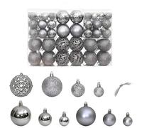 vidaXL Palline di Natale 100 pz Grigie 3/4 / 6 cm