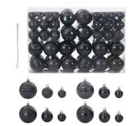 vidaXL Palline di Natale 100 pz Neri Ø3/4/6 cm