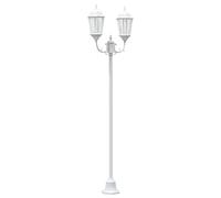 vidaXL Illuminazione per esterni, in metallo, per giardino, 2 lampadine a LED, impermeabile, colore bianco, design cilindrico, illuminazione a risparmio energetico, terrazze, sentieri e aree solari