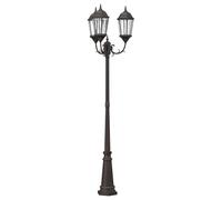 vidaXL Lampione da Giardino a 3 Lampade 235 cm Bronzo Alluminio Lanterna Tradizionale Illuminazione Esterna Vialetti Efficiente Energeticamente Controllato Remoto Durevole