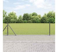 vidaXL Palo della recinzione 7 pcs Grigio Acciaio