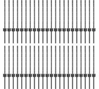 vidaXL 44 pz Posti per Recinzione U-Channel Grigio 100 cm in Acciaio - Una Soluzione Robusta per recintare Giardini, Terreni e confini. Perfetto per Creare dà Un Effetto separatore o Una barriera nel
