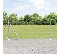 vidaXL Palo per recinzione con base in cemento 13 pz Argento