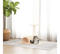 vidaXL Palo Tiragraffi per Gatti con Tunnel Crema 60x34,5x50 cm