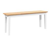 vidaXL Panca 110 cm Bianco in Legno Massello di Hevea