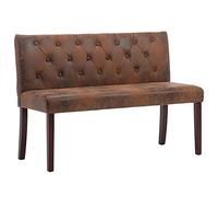 vidaXL Panca 120 cm Marrone in Similpelle Scamosciata