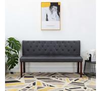 vidaXL Panca 148,5 cm Grigia in Similpelle Scamosciata