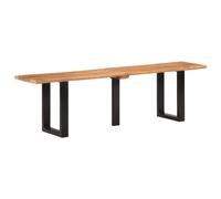 vidaXL Panca 160 cm in Legno Massello di Acacia e Acciaio, Panca da Interno, Panca da corridoio, Panca in Legno, Panca da Ingresso