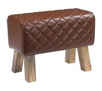 vidaXL panca 60 x 30 x 45 cm Pelle Vera Marrone diamante