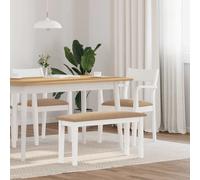 vidaXL Panca 90 cm Bianco in Legno Massello di Hevea