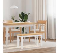 vidaXL Panca 90 cm Bianco in Legno Massello di Hevea