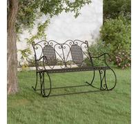 vidaXL Panca a Dondolo a 2 Posti 113 cm Nera in Acciaio