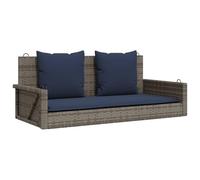 vidaXL Panca a dondolo con cuscini, 119 x 56 x 48 cm, in resina intrecciata