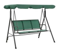 vidaXL Panca a Dondolo da Giardino Verde 170 cm Textilene e Acciaio, panca da giardino, dondolo da giardino, panca a dondolo, panca da esterno