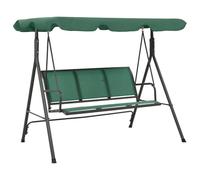 vidaXL Panca a Dondolo da Giardino Verde 170 cm Textilene e Acciaio, panca da giardino, dondolo da giardino, panca a dondolo, panca da esterno