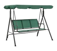 vidaXL Panca a Dondolo da Giardino Verde 170 cm Textilene e Acciaio, panca da giardino, dondolo da giardino, panca a dondolo, panca da esterno