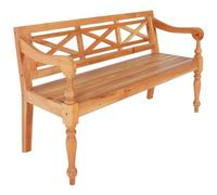 VIDAXL - Panca Batavia 123 Cm In Legno Massello Di Mogano Marrone Chiaro