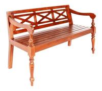 vidaXL Panca Batavia 123 cm in Legno Massello di Mogano Marrone Scuro