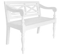 vidaXL Panca Batavia Bianco Giardino Terrasse Patio Panchetta in legno di mogano massiccio
