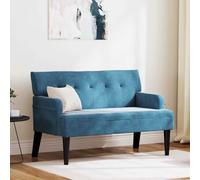 vidaXL Panca Chesterfield Blu 112 x 65,5 x 75 cm Velluto