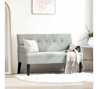 vidaXL Panca Chesterfield Grigio chiaro 112 x 65,5 x 75 cm Velluto