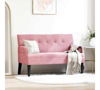vidaXL Panca Chesterfield Rosa 112 x 65,5 x 75 cm Velluto