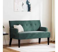 vidaXL Panca Chesterfield Verde Scuro 112 x 65,5 x 75 cm Velluto