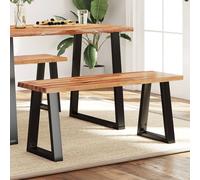 vidaXL Panca con Bordi Vivi 110 cm in Legno Massello di Acacia