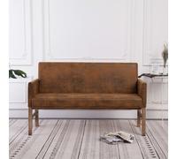 vidaXL Panca con Braccioli 140 cm Marrone in Similpelle Scamosciata