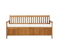 vidaXL Panca con contenitore e cuscino 170 cm in legno massiccio di acacia