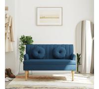 vidaXL Panca con Cuscini Blu 113x64,5x75,5 cm in Tessuto