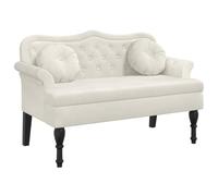 vidaXL Panca con Cuscini Crema 120,5x65x75 cm in Velluto, Panca per Interni, Panca per corridoio, Panca Imbottita, Panca per Ingresso