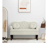 vidaXL Panca con Cuscini Crema 120,5x65x75 cm in Velluto, Panca per Interni, Panca per corridoio, Panca Imbottita, Panca per Ingresso
