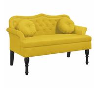vidaXL Panca con Cuscini Gialla 120,5x65x75 cm in Velluto, Panca per Interni, Panca per corridoio, Panca Imbottita, Panca per Ingresso