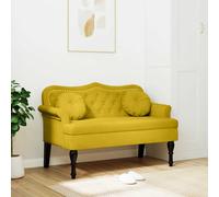 vidaXL Panca con Cuscini Gialla 120,5x65x75 cm in Velluto