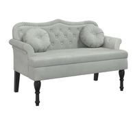 vidaXL Panca con cuscini in velluto 120,5x65x75 cm Grigio chiaro